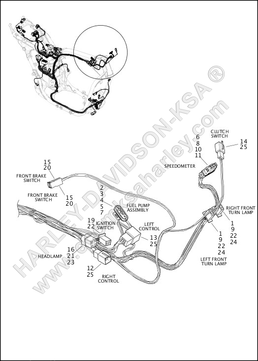 WIRING HARNESS, MAIN NON-ABS - XG750A (FRONT UPPER)